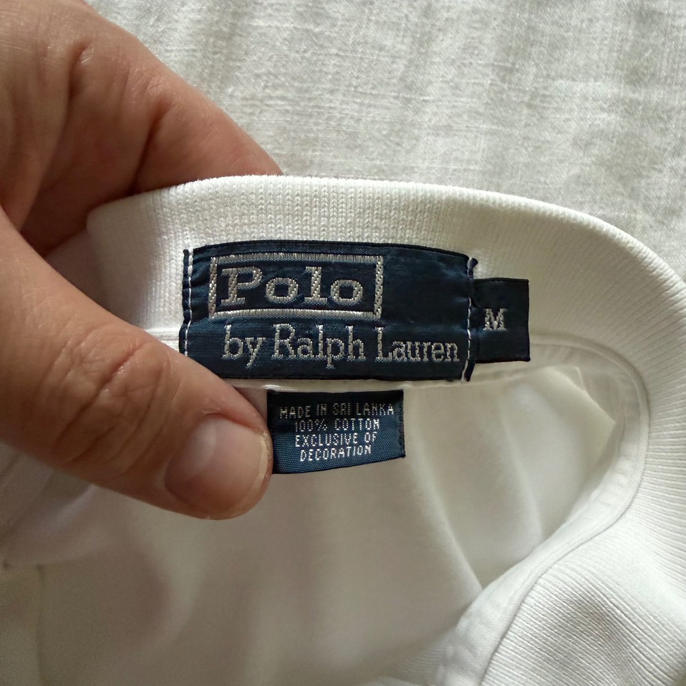 Lot of 2 Polo Ralph Lauren White Short Sleeve Pony Logo Polo Shirts Medium - Picture 4 of 9